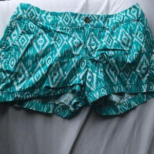 Teal and White Shorts